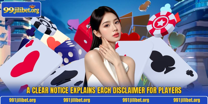 A clear notice explains each disclaimer for players