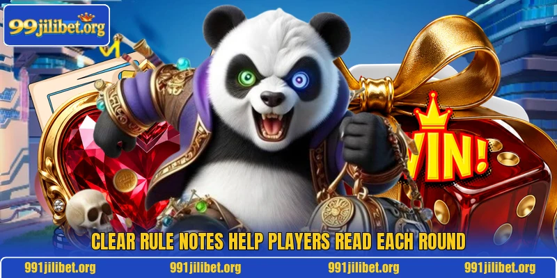 Clear rule notes help players read each round