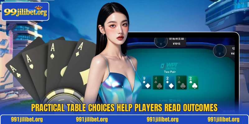 Practical table choices help players read outcomes