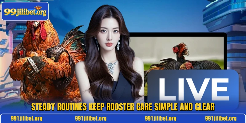 Steady routines keep rooster care simple and clear Steady routines keep rooster care simple and clear